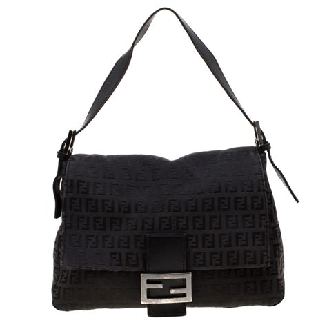 fendi zuccha black canvas satchel|Fendi designer handbags.